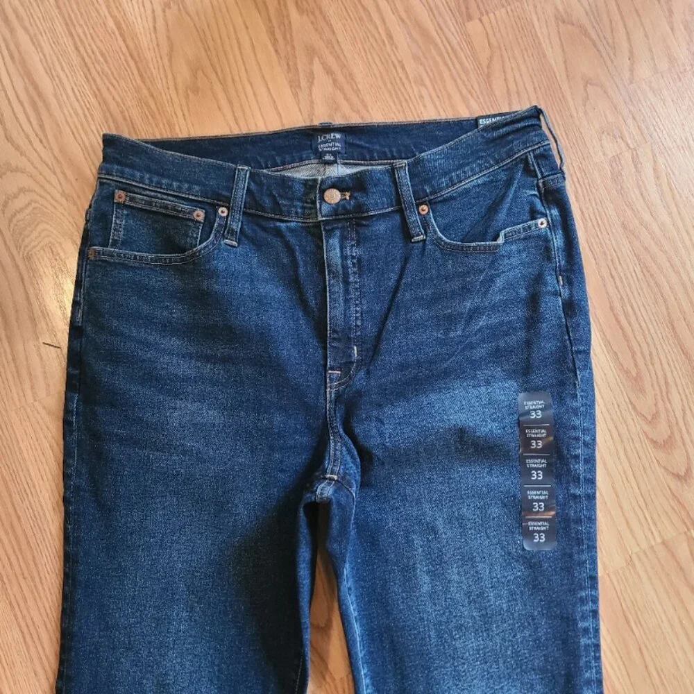 NEW NWT! J.CREW ESSENTIAL STRAIGHT LEG JEANS STRETCH HIGH RISE CROPPED sz 33